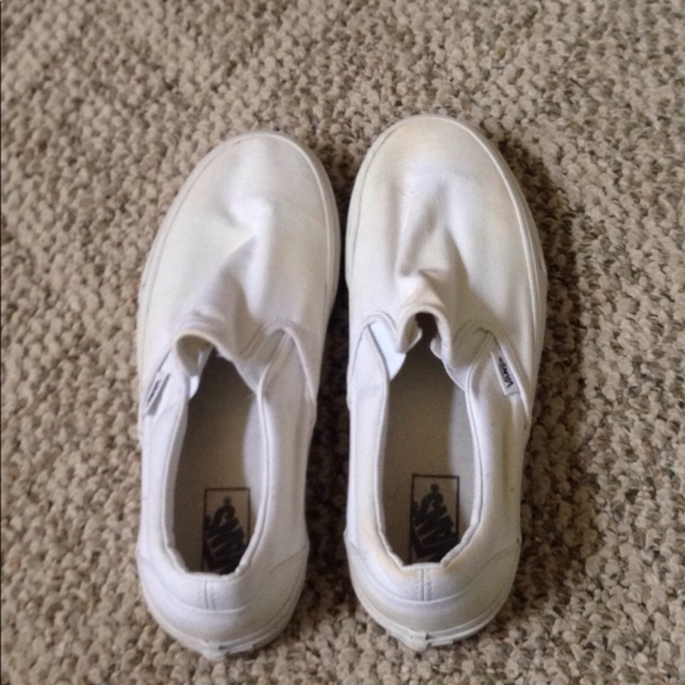 White Slip On Vans